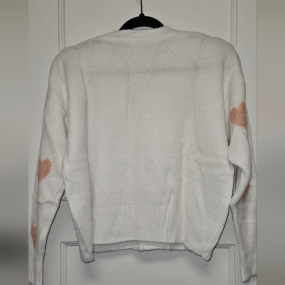 Pink Heart Crop Cardigan OS Med-Large - Picture 8 of 8